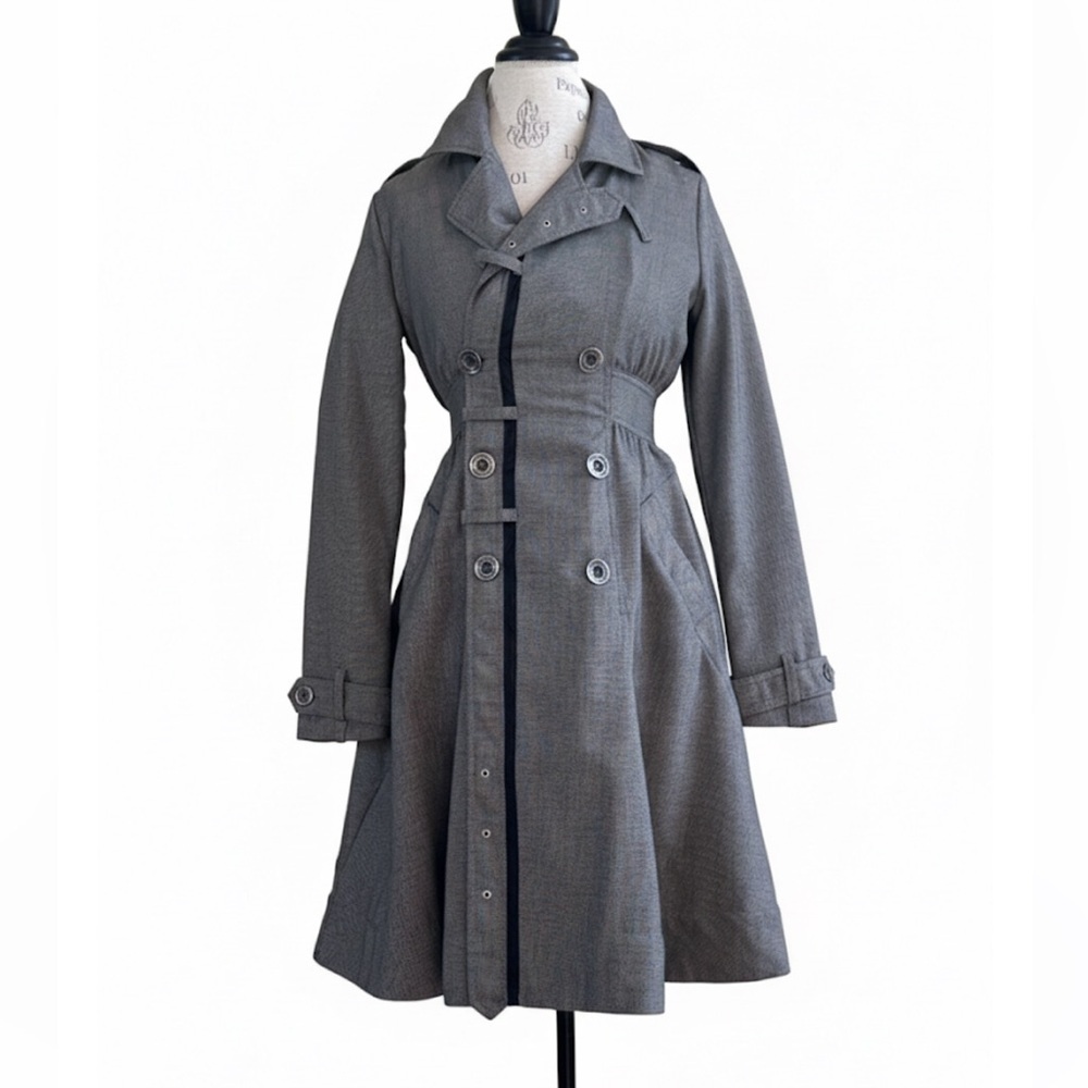 Diesel Wool Blend Trench Coat Quilted Lining Small Excellent Condition!